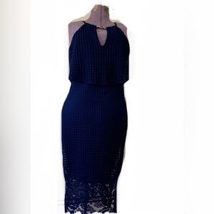 18  Guess Blue Lace Midi Dress 12